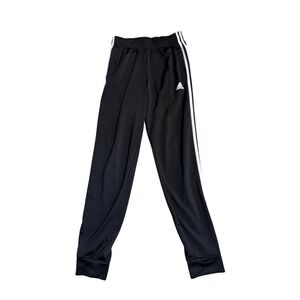 Adidas Black 3-Stripes Track Pants with White Side Stripes